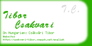 tibor csakvari business card